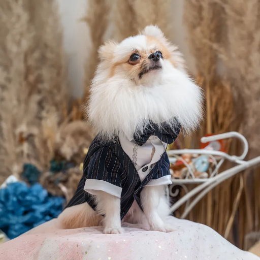 Dark Blue Striped Tailcoat Tuxedo